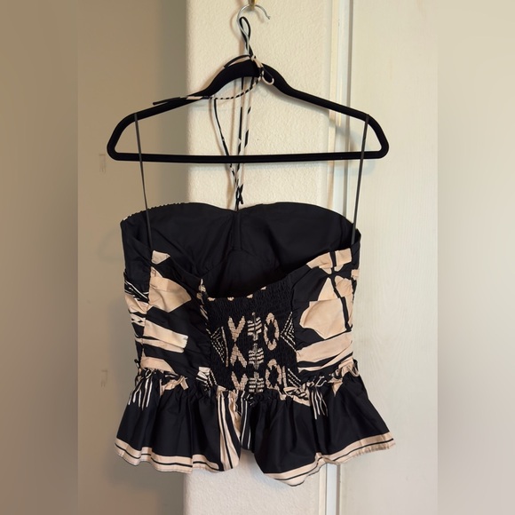 Express Printed Halter Neck Ruched
Peplum Top - Picture 3 of 4